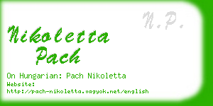 nikoletta pach business card